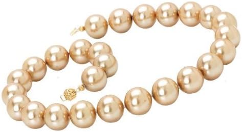 14K Champagne Colored Shell Pearl Necklace