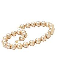14K Champagne Colored Shell Pearl Necklace
