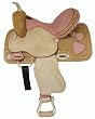 13" Rhinestone Crystal Pink Hearts Barrel Saddle By Blue River
