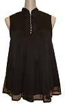 Sleeveless Sheer Pleat Blouse