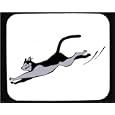 Mouse Pad with cat, leaping, pouncing, pet, animal, feline