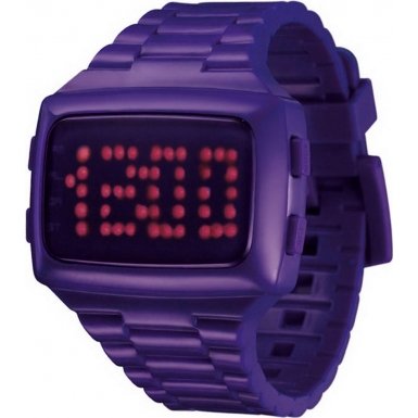 LED LED-PE-STP Unisex Digital Purple Dial And Pu Strap Watch