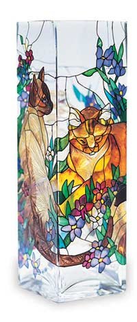 Tiffany Cats Glass Vase