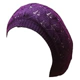 Purple Ultra Thin Knit Fashion Beret Tami Cap Hat