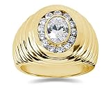 0.70 ctw Men's Diamond Ring in 18K Yellow Gold
