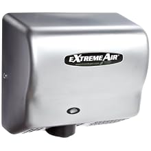 American Dryer ExtremeAir EXT7-C Steel Cover High-Speed Automatic Hand Dryer, 12-15 Second Dries, 100-240V, 540W Maximum Power, 50/60Hz, Satin Chrome Finish