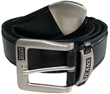 Carabou Mens Bonded Leather Belt With Silver Buckle (5055); available in brown or black and various sizes.
