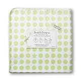 SwaddleDesigns Organic Ultimate Receiving Blanket – Kiwi Dots and Stars