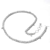 Indian Jewelry From India Handmade Waist Belly Chain Sterling Silver 36.5 Inches