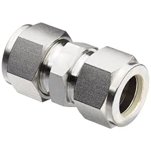 Parker A-Lok 1SC1-316 316 Stainless Steel Compression Tube Fitting, Union, 1/16" Tube OD