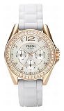 Fossil Damen-Multifunktionsuhr Dress gold Silikonband ES2810