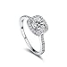 Winter.Z Womens Jewelry Circular Bead Square Ring Diamond Platinum Ring Wedding