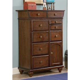 Shiver Me Timbers 9 drawer 1 door Chest, 36x18x51, DARK BROWN by Home Decorators Collection