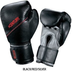 Gungfu Century Youth Pro Style Boxing Gloves w/ Free B&F Heart Sticker - Black/Red/Silver