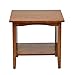 OSP Home Furnishings Sierra End Table with Lower Storage Shelf and Mission Style Side Panels, Ash Brown