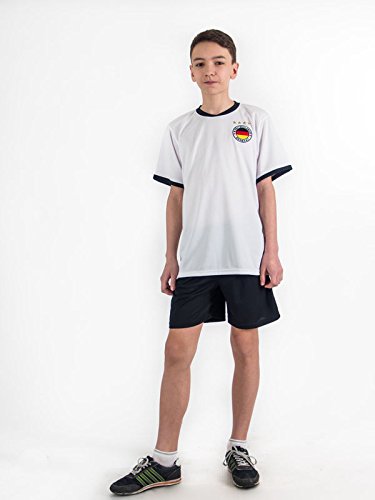 Fußball Trikotset Trikot Kinder 4 Sterne Deutschland WUNSCHNAME Nummer Geschenk Größe 98-170 T-Shirt Weltmeister 2014 Fanartikel EM 2016 (176)