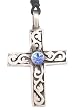 Crystal Latin Christian Cross Pewter Pendant Necklace