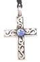 Crystal Latin Christian Cross Pewter Pendant Necklace
