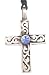 Crystal Latin Christian Cross Pewter Pendant Necklace