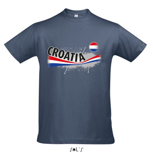 Fanshirt Herren CROATIA, Kroatien Ländershirt EM / WM Trikot S-XXL , Denim , S