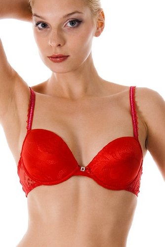 Simone Pérèle Push-Up-BH, gemoldet Größe 75B, Farbe Rubi-Rose