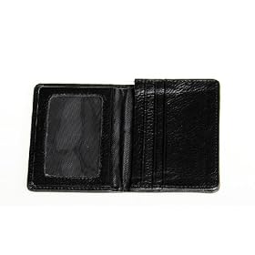 Pindi Sac / caisse / portefeuille / pochette pour cartes d'affaires avec diff�rents compartiments pour les cartes de cr�dit, cuir v�ritable, noir