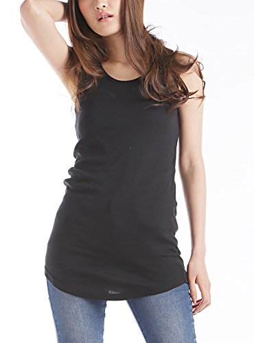 (ディーループ)D-LOOP　綿100% ロング タンクトップ ノースリーブ レディース 綿 無地 コットン フライス トップス ワンピース ワンピ ミニワンピ 春 夏 105819