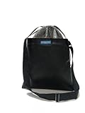 V2SL Leather-Look Zen Black 2009 version, SHIBORI Dots Lining of Vela TESAGE tote bags, Style 2, P-Leather (water-proof), Shoulder bags with Drawstring Closure Top,