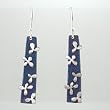Flower Dangling Earrings in Sterling Silver with Purple Patina, #8949