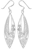 Sterling silver filigree earrings, Tendrils