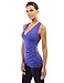 PattyBoutik Women V Neck Ruched Side Tank Top (Bright Blue Small)