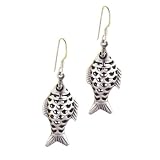 Sterling Silver Fish Dangle Earrings