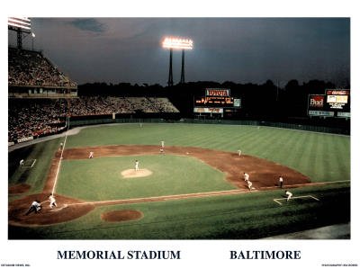 (18x24) Ira Rosen Baltimore Orioles Memorial Stadium Sports Poster Print