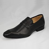 Italian Nappa Calfskin Shoes Men's Firenze Loafers Leather Shoes 1160-03H Slip-On Black