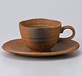 赤信楽コーヒー　c/s　カップ＆ソーサー　【美濃焼 コーヒーカップ&ソーサー】