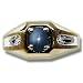 .02 ct Mens Blue Star Sapphire Ring