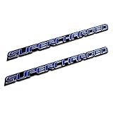 2 x (pair Set) Blue Supercharge Supercharged Aluminum Emblems for Chevy Corvette... by Unknown