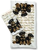 Rottweilers Rottweiler Puppies Dog Kitchen Towels Leslie Anderson Design Set/2