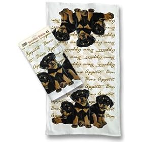 Rottweiler Puppies Kitchen Towels Set