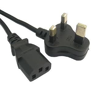 1.2M STANDARD UK MAINS POWER LEAD FOR PC & DESKTOP COMPUTER - HIGH QUALITY