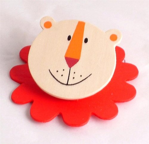 Childrens Toyshop  Toys : Magnetic wooden animal clip for photos messages or important notes - Lion design