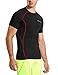 BALEAF Men's Short Sleeve Compression Shirts Gym Base Layer Compression Tops Color Red Size XL