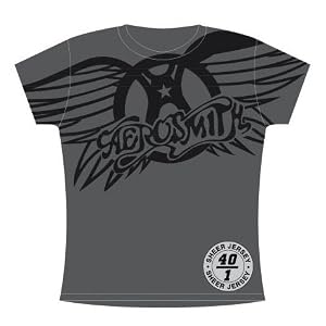 Buy Aerosmith - Winged Logo Junior Fitted T-shirt in Asphalt by Aerosmith