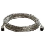 15Ft FireWire 800, i.link, IEEE-1394 9Pin to 4Pin Cable, Clear