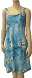 Missy Dress-Palm Fronds and Hibiscus on Aqua