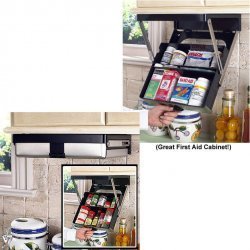 Under-Cabinet Kitchen Space Organizer-Black/Steel (Stainless/Black) (2 3/4"H x 12"W x 10 1/4"D)