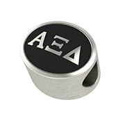 Alpha Xi Delta Black Antique Sorority Bead Fits Most Pandora Style Bracelets Including Pandora Chamilia Biagi Zable Troll and More. Officially Licensed High Quality Exclusive Bead in Stock for Immediate Shipping