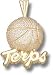 Maryland Terrapins Solid 10K Gold ''TERPS'' Basketball Pendant