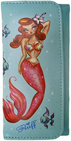Fluff Tropical Mermaid Trifold Wallet Aqua