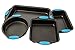 Bakeware Set -Premium Nonstick Baking Pans -Set of 4- ligh blue Silicone Handles includes a Pie Pan, a Square cake pan, Baking Pan, a Bread Pan, By Intriom Blue Collection (Set of 4)